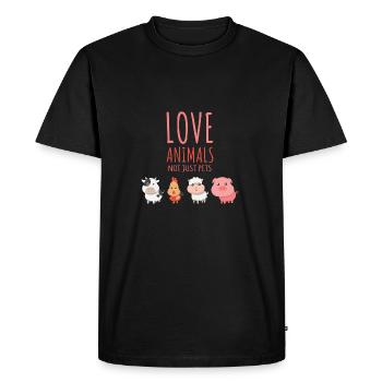 L'amour tous les animaux non seulement Animaux | végétalien - T-shirt Premium bio Homme - noir - Devant - Nico (187cm)