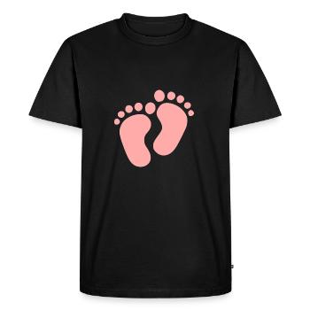 Footprint Footprints Baby feet pink feet - Men's Premium Organic T-Shirt - black - Front - Nico (187cm)