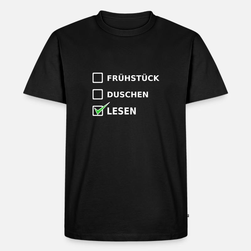 LESEN - Männer Premium Bio T-Shirt - Schwarz