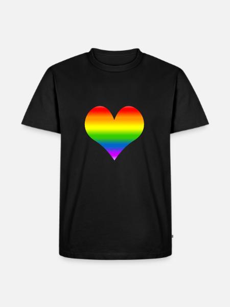 Rainbow heart - Men's Premium Organic T-Shirt - black