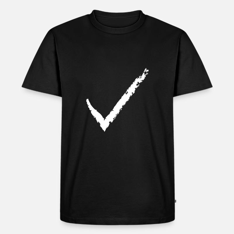 Häkchen - Männer Premium Bio T-Shirt - Schwarz
