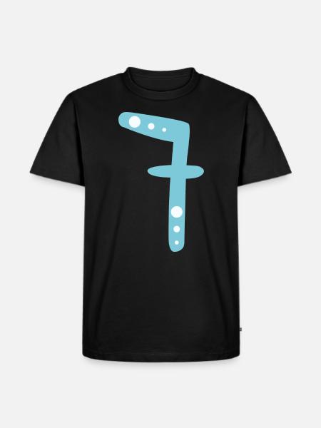 Number 7 - Men's Premium Organic T-Shirt - black