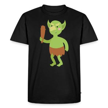 lutin - T-shirt Premium bio Homme - noir - Devant - Nico (187cm)