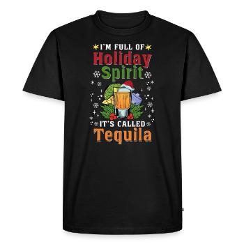 Noël, je suis plein de tequila des fêtes - T-shirt Premium bio Homme - noir - Devant - Nico (187cm)