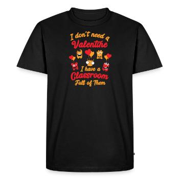 Enseignement en classe de la Saint-Valentin de l’enseignant - T-shirt Premium bio Homme - noir - Devant - Nico (187cm)