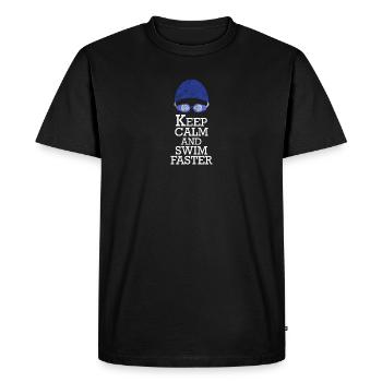 Keep Calm And Swim Faster | Cadeau pour les nageurs - T-shirt Premium bio Homme - noir - Devant - Nico (187cm)