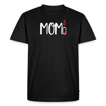 Mom of Three 3 Cubed design Low Battery Gift for - Men's Premium Organic T-Shirt - black - Front - Nico (187cm)