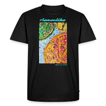#lemonlike - Men's Premium Organic T-Shirt - black - Front - Nico (187cm)