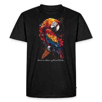 La maison est l’endroit où vit mon perroquet... - T-shirt Premium bio Homme - noir - Devant - Nico (187cm)