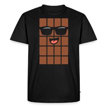 Chocolat - T-shirt Premium bio Homme - noir - Devant - Nico (187cm)