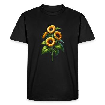 Tournesol Floral Fleur de vigne Floral Fleur Floral - T-shirt Premium bio Homme - noir - Devant - Nico (187cm)
