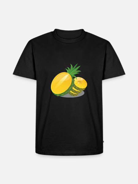 Pineapple in slices - Men's Premium Organic T-Shirt - black