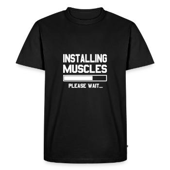 Installing Muscles - Men's Premium Organic T-Shirt - black - Front - Nico (187cm)