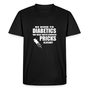 les diabétiques - T-shirt Premium bio Homme - noir - Devant - Nico (187cm)