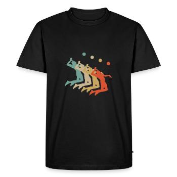 Retro Vintage Style Beach Volleyball Player - Men's Premium Organic T-Shirt - black - Front - Nico (187cm)