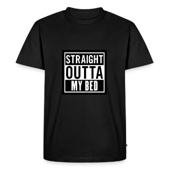 Straight outta my bed - Men's Premium Organic T-Shirt - black - Front - Nico (187cm)