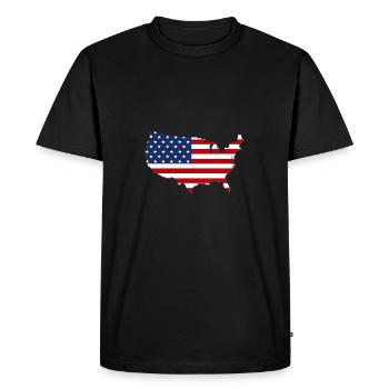 Map USA - Men's Premium Organic T-Shirt - black - Front - Nico (187cm)