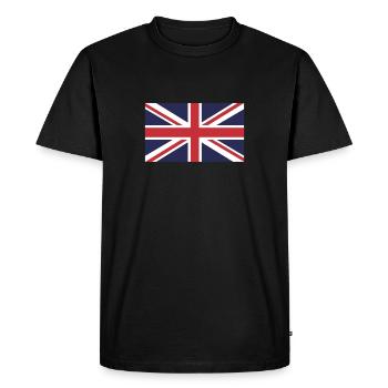Drapeau ROYAUME-UNI, Drapeau United Kingdom, Union Jack - T-shirt Premium bio Homme - noir - Devant - Nico (187cm)