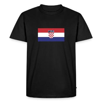 Drapeau de la Croatie Drapeau flag of Croatia - T-shirt Premium bio Homme - noir - Devant - Nico (187cm)