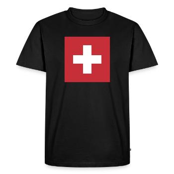 Drapeau Suisse Drapeau Suisse Suisse - T-shirt Premium bio Homme - noir - Devant - Nico (187cm)