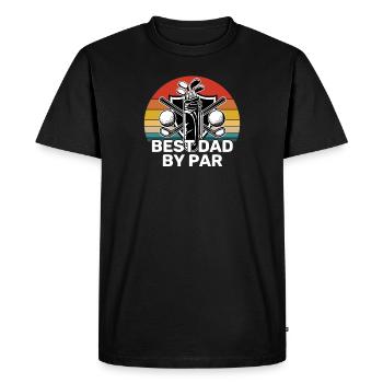 Golfing Dad - Best Dad By Par - Men's Premium Organic T-Shirt - black - Front - Nico (187cm)