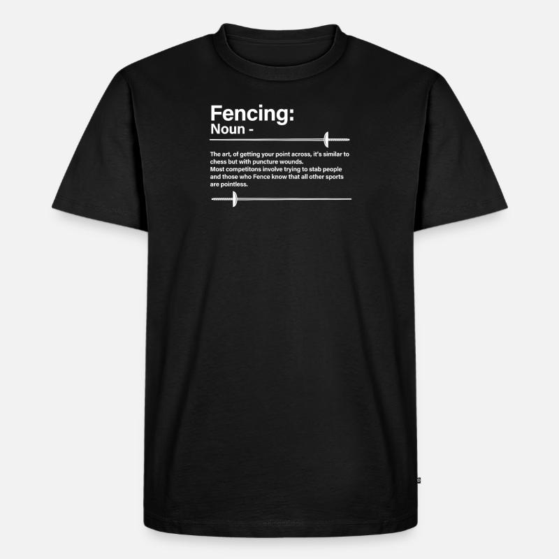 Fechten Nomen - Männer Premium Bio T-Shirt - Schwarz