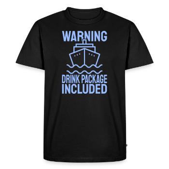 Avertissement de navire J’ai acheté le forfait boisson Croisière - T-shirt Premium bio Homme - noir - Devant - Nico (187cm)