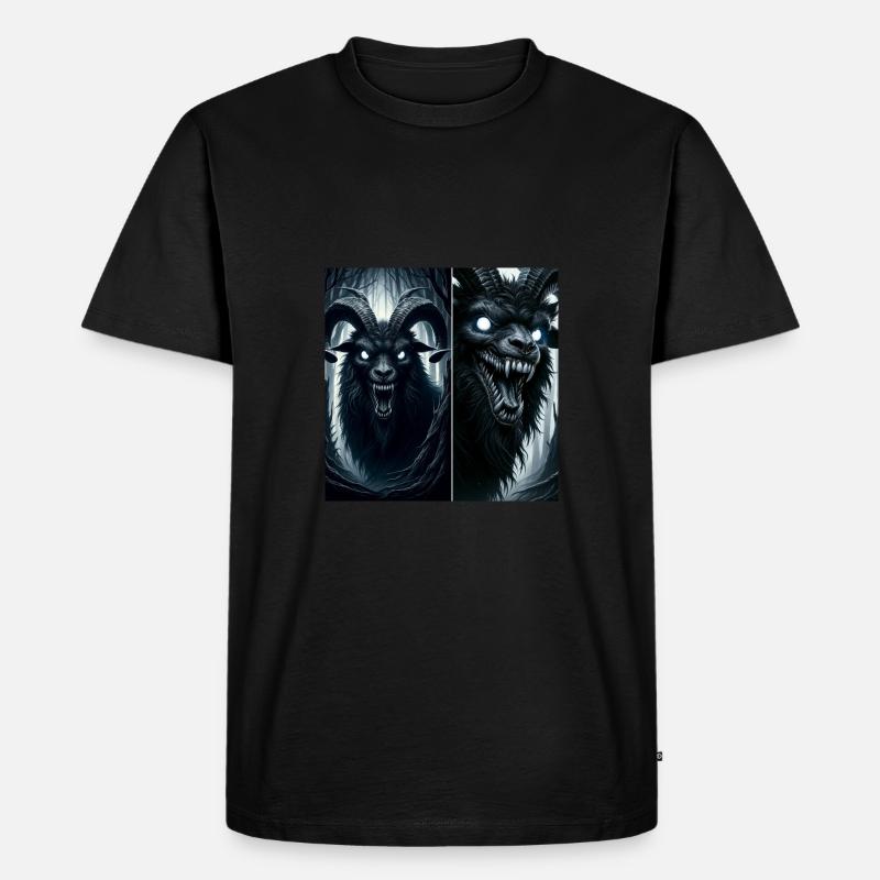Dämonen-Ziege - Männer Premium Bio T-Shirt - Schwarz