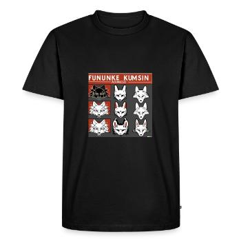 Kitsun Vaporwave Japanese Kami Vaporwave Kitsune - Men's Premium Organic T-Shirt - black - Front - Nico (187cm)