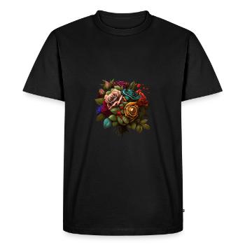BOUQUET DE ROSES DE PRINTEMPS - MAGNIFIQUE - T-shirt Premium bio Homme - noir - Devant - Nico (187cm)