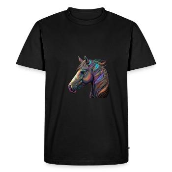 CHEVAL AU VENT - T-shirt Premium bio Homme - noir - Devant - Nico (187cm)