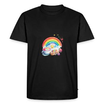 LUNCH - RAINBOW - Men's Premium Organic T-Shirt - black - Front - Nico (187cm)