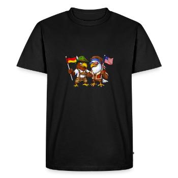 German Eagle US American Bald Eagle - Men's Premium Organic T-Shirt - black - Front - Nico (187cm)