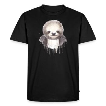 Watercolor Sloth - T-shirt Premium bio Homme - noir - Devant - Nico (187cm)