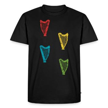 Joueur de harpe Musique de harpe Idée d’instrument à cordes - T-shirt Premium bio Homme - noir - Devant - Nico (187cm)