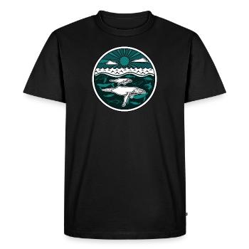 Humpback whale family marine animals sun ocean sea 2 - Men's Premium Organic T-Shirt - black - Front - Nico (187cm)