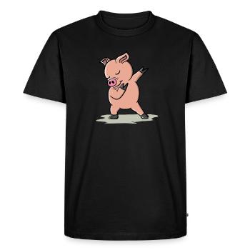 Dabbing Pig - Men's Premium Organic T-Shirt - black - Front - Nico (187cm)