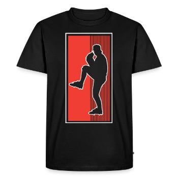 Base-ball - T-shirt Premium bio Homme - noir - Devant - Nico (187cm)