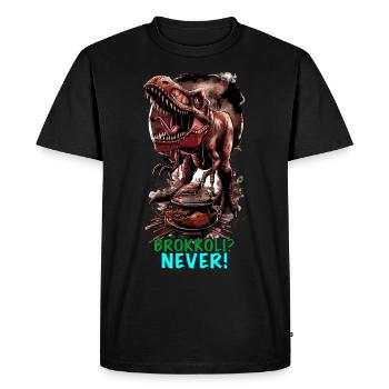 Dino BBQ Brocoli Grillades - T-shirt Premium bio Homme - noir - Devant - Nico (187cm)