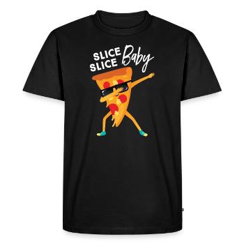 Slice Slice Baby, Dabbing Pizza Dab Dance - Men's Premium Organic T-Shirt - black - Front - Nico (187cm)