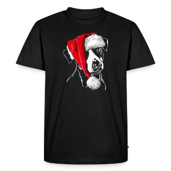 JACK RUSSELL TERRIER NOËL Bonnet Wilsigns - T-shirt Premium bio Homme - noir - Devant - Nico (187cm)