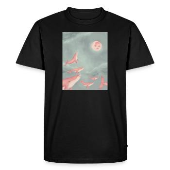 Des baleines dans les nuages - T-shirt Premium bio Homme - noir - Devant - Nico (187cm)