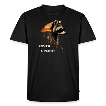 Protéger la forêt de ratons laveurs Nature - T-shirt Premium bio Homme - noir - Devant - Nico (187cm)