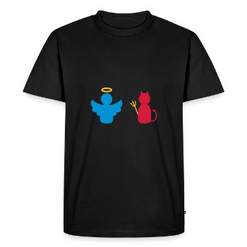 ★ Couleurs de conception modifiables ★ Anges et démons - T-shirt Premium bio Homme - noir - Devant - Nico (187cm)