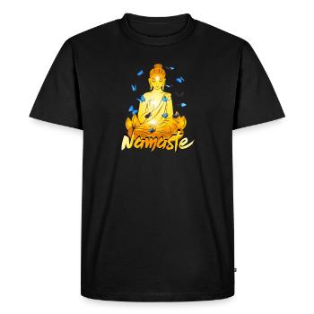 Namaste Yoga Buddha - T-shirt Premium bio Homme - noir - Devant - Nico (187cm)