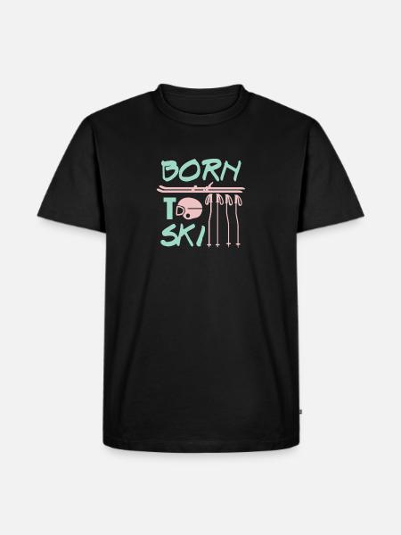 Ski Wintersport - Männer Premium Bio T-Shirt - Schwarz