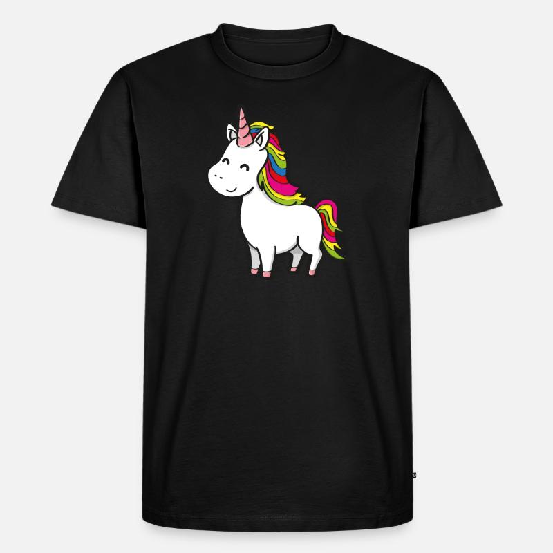 Süsses Einhorn - Männer Premium Bio T-Shirt - Schwarz
