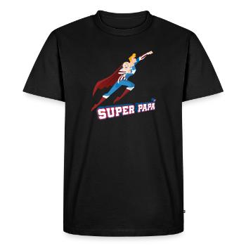 Super Papa Drôle De Super-Héros Cadeau pour Papa T Shirt - T-shirt Premium bio Homme - noir - Devant - Nico (187cm)