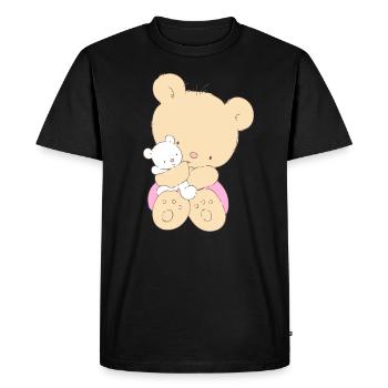 Bear hugging toy Teddy bear - Men's Premium Organic T-Shirt - black - Front - Nico (187cm)