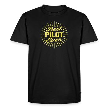 Best Pilot Ever - Yellow Design Gift - Men's Premium Organic T-Shirt - black - Front - Nico (187cm)